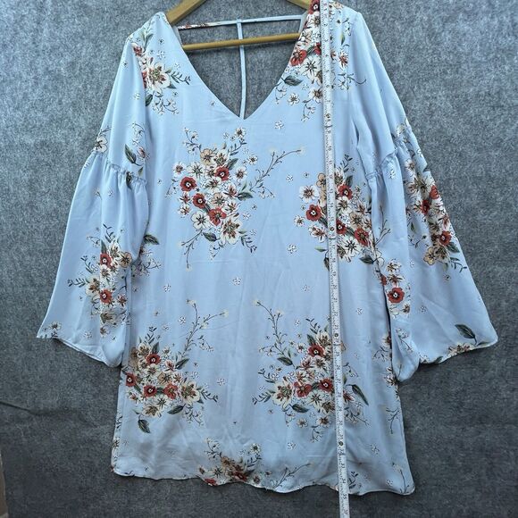 Wrangler Dress Womens Large Sheer Lined Bell Sleeve Country Retro Flowy Cottage - Picture 5 of 6